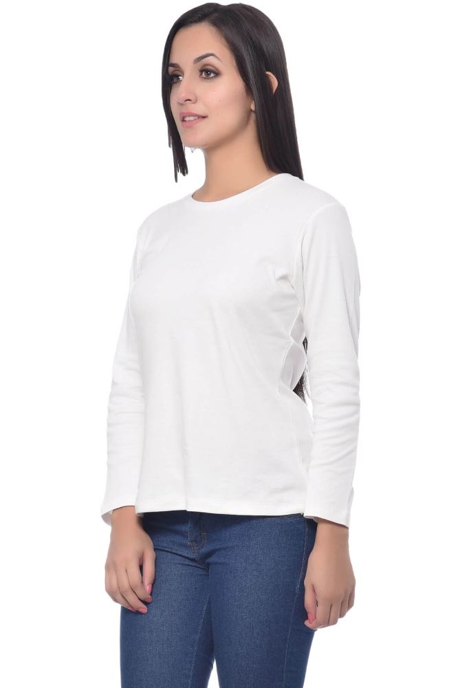 Picture of Frenchtrendz Cotton Interlock Ivory T-Shirt
