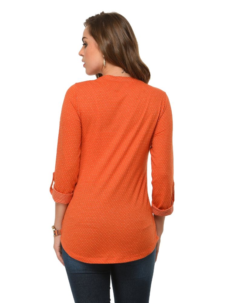 Picture of Frenchtrendz Cotton Poly Rust T-Shirt