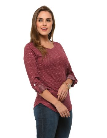 https://frenchtrendz.com/images/thumbs/0001690_frenchtrendz-cotton-poly-dark-maroon-polka-dot-roll-up-sleeve-tops_450.jpeg