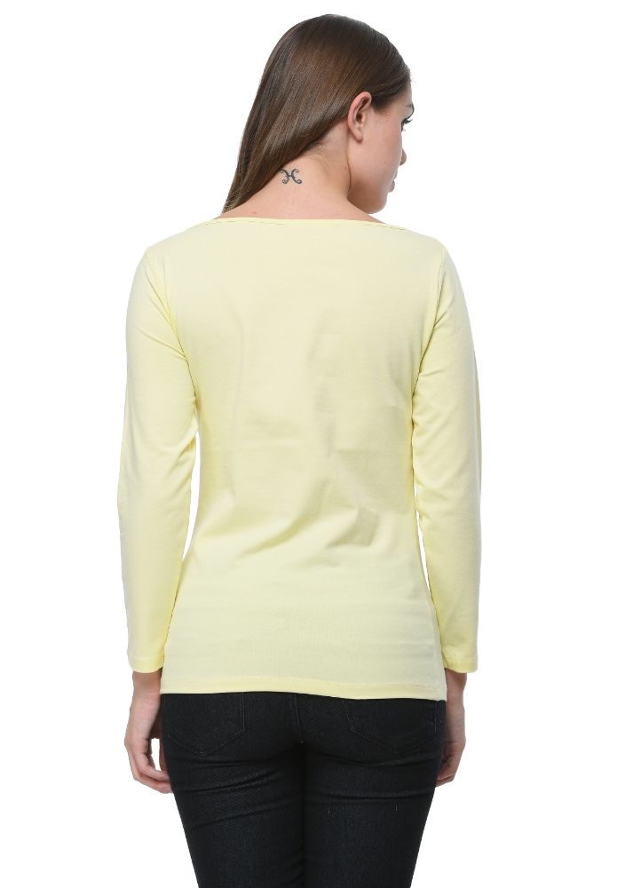 Picture of Frenchtrendz Cotton Spandex Butter Boat Neck Full Sleeve Top