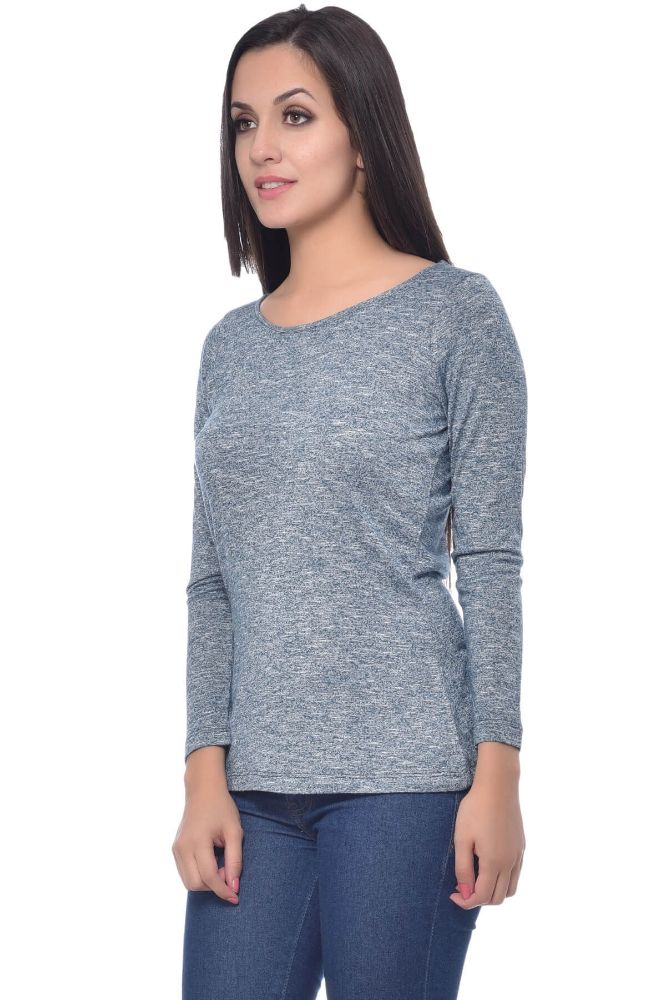Picture of Frenchtrendz Grindle Blue Round Neck Full Sleeve Top