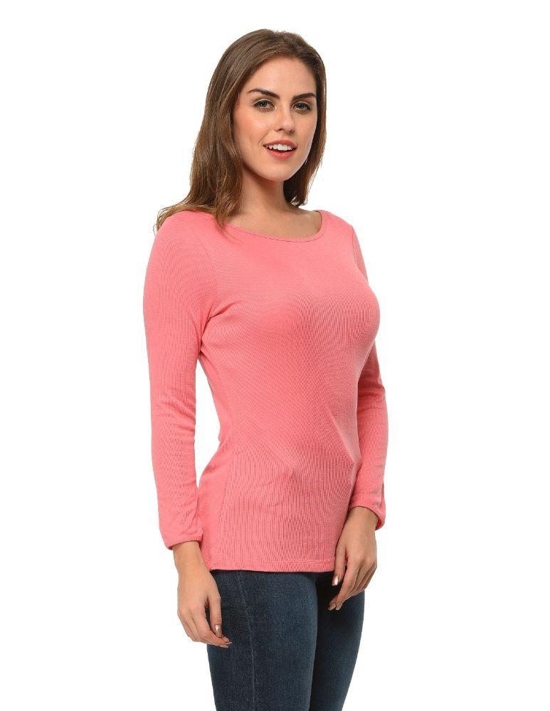 Picture of Frenchtrendz Rib Viscose Coral T-Shirt