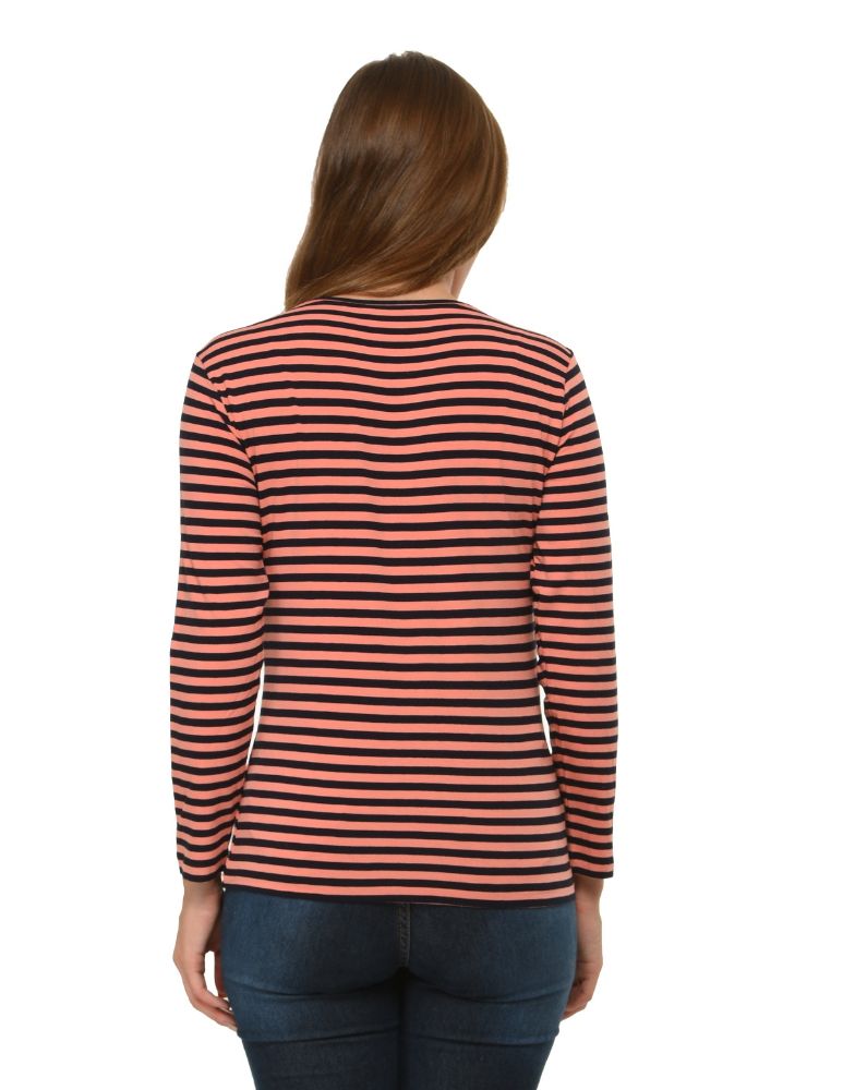 Picture of Frenchtrendz Viscose Spandex Coral Navy T-Shirt