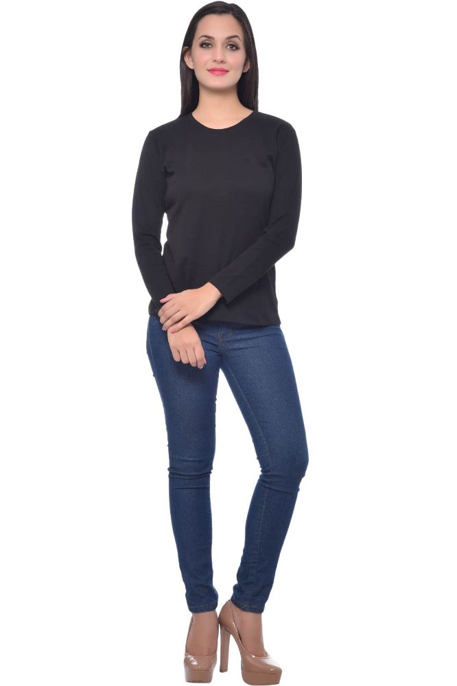 Picture of Frenchtrendz Cotton Interlock Black Full Sleeves Tops