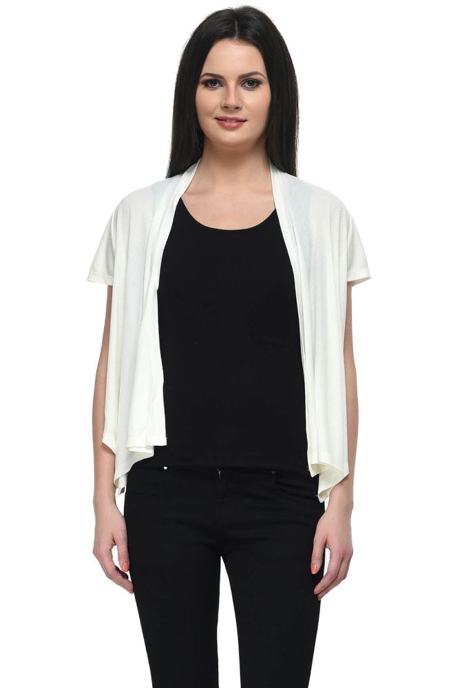 Picture of Frenchtrendz Viscose Crepe Ivory Short Length Shrug