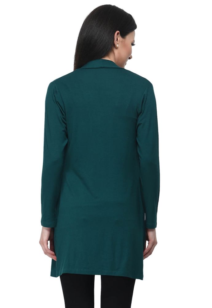 Picture of Frenchtrendz Viscose Spandex Teal Long Length Shrug