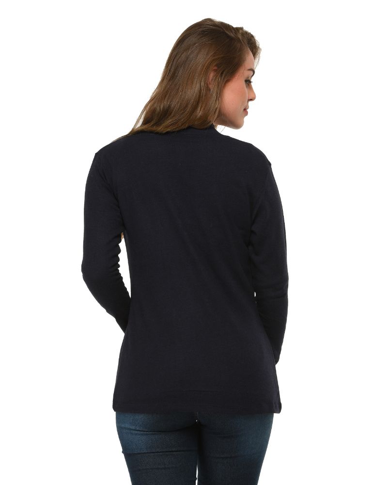Picture of Frenchtrendz Cotton Bamboo Navy Medium Length Shrug