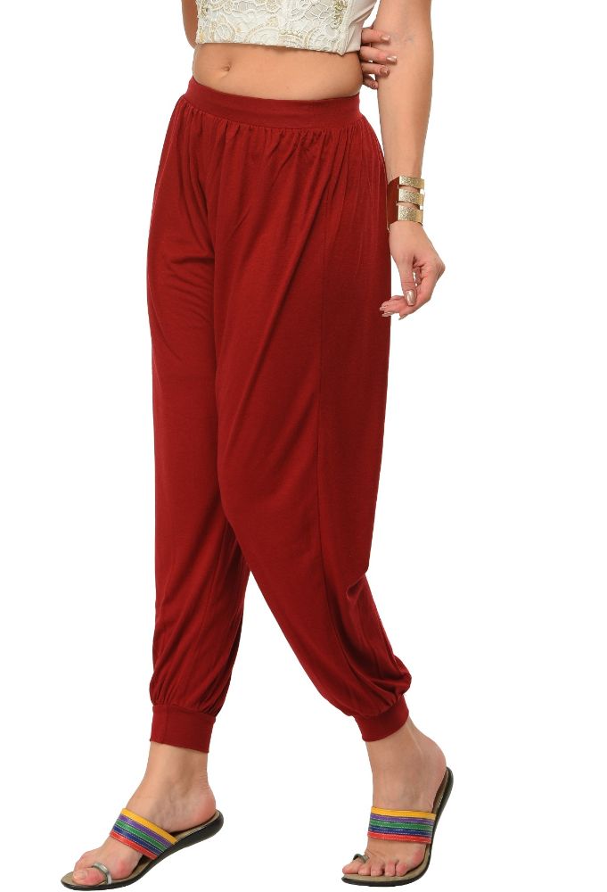 Picture of Frenchtrendz Poly Viscose Dark Maroon Harem