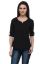 Picture of Frenchtrendz Cotton Slub Black Raglan 3/4 Sleeve Top