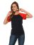 Picture of Frenchtrendz Cotton Navy Red Raglan Cap Sleeve Medium Length Top