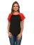 Picture of Frenchtrendz Cotton Black Red Raglan Cap Sleeve Medium Length Top