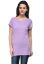 Picture of Frenchtrendz Viscose Levender Round Neck Long Length short Sleeve Top