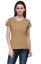 Picture of Frenchtrendz Cotton Slub Camel Round Neck short Sleeve Medium Length Tees