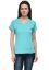 Picture of Frenchtrendz Cotton Slub Aqua V-Neck short Sleeve Medium Length Tees