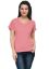 Picture of Frenchtrendz Cotton Slub Coral V-Neck short Sleeve Medium Length Tees
