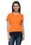 Picture of Frenchtrendz Viscose Orange V-Neck Half Sleeve Short Length Top