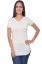 Picture of Frenchtrendz Viscose Slub Ivory V-Neck short Sleeve Long Length Top