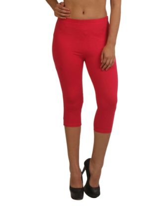 Picture of Frenchtrendz Cotton Spandex Fuchsia Leggings Capri