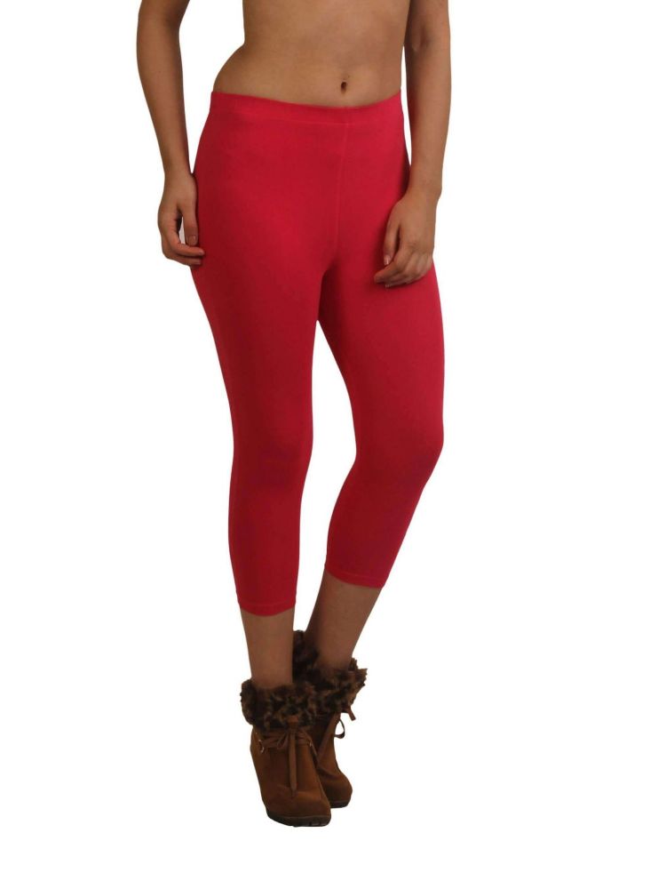 Picture of Frenchtrendz Cotton Spandex Swe Pink Leggings Capri