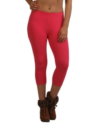 Picture of Frenchtrendz Cotton Spandex Dark Pink Leggings Capri