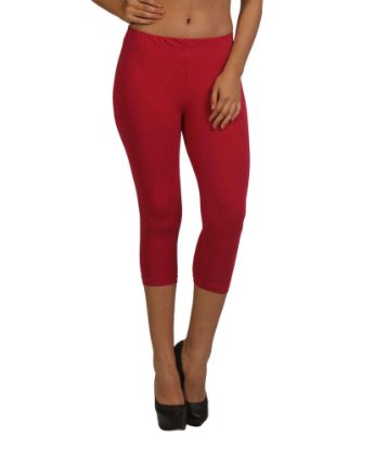 Picture of Frenchtrendz Cotton Spandex Dark Fuchsia Leggings Capri