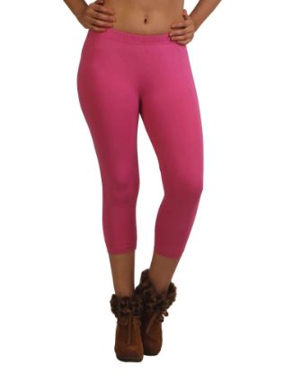 Picture of Frenchtrendz Cotton Spandex Pink Leggings Capri