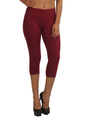 Picture of Frenchtrendz Cotton Spandex Dark Violet Leggings Capris