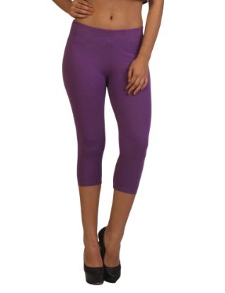 Picture of Frenchtrendz Cotton Spandex Light Purple Leggings Capri