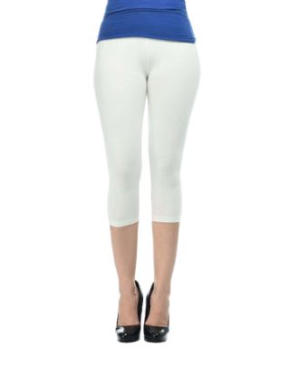 Picture of Frenchtrendz Cotton Spandex Ivory Leggings Capri