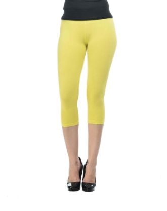 Picture of Frenchtrendz Cotton Spandex Yellow Leggings Capris