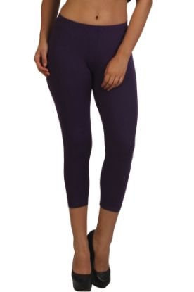 Picture of Frenchtrendz Modal Spandex Purple Leggings Capri