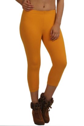 Picture of Frenchtrendz Modal Spandex Mustard Leggings Capris