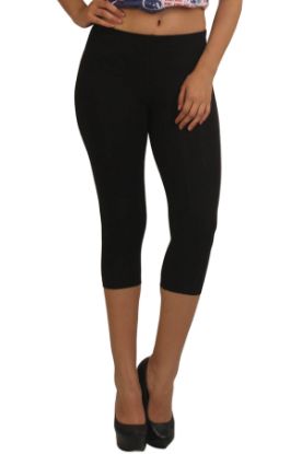 Picture of Frenchtrendz Modal Spandex Black Leggings Capri