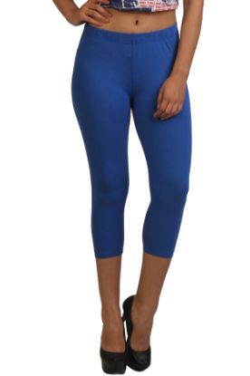 Picture of Frenchtrendz Viscose Spandex Ink Blue Leggings Capri
