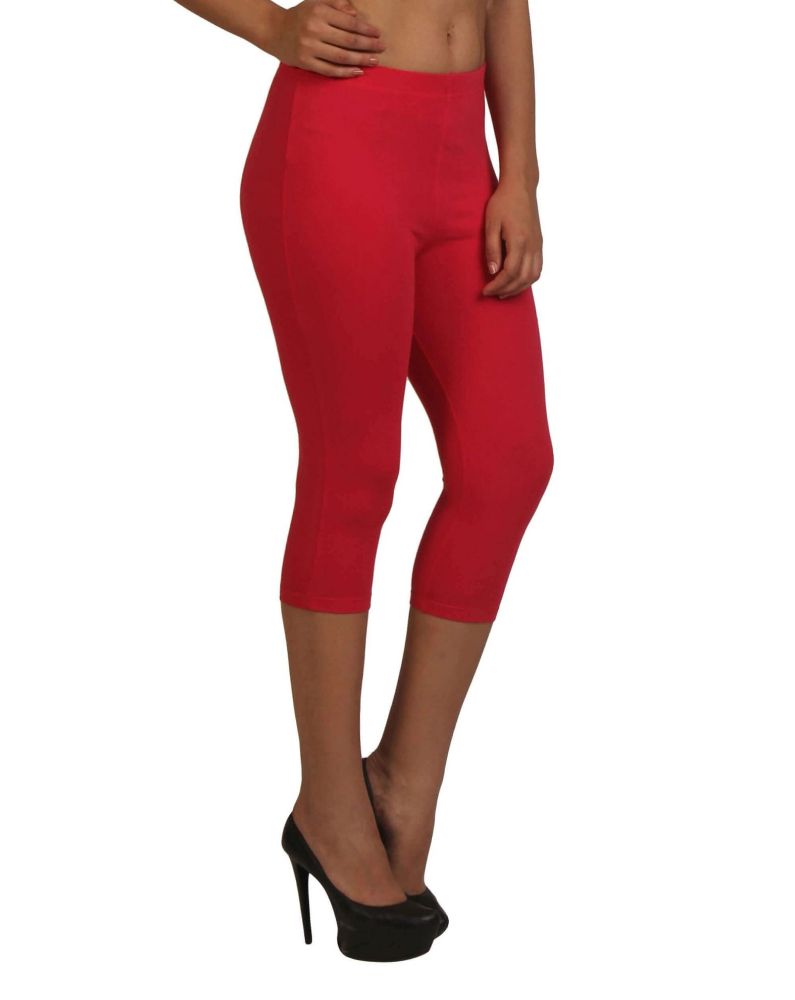 Picture of Frenchtrendz Cotton Spandex Fuchsia Leggings Capri