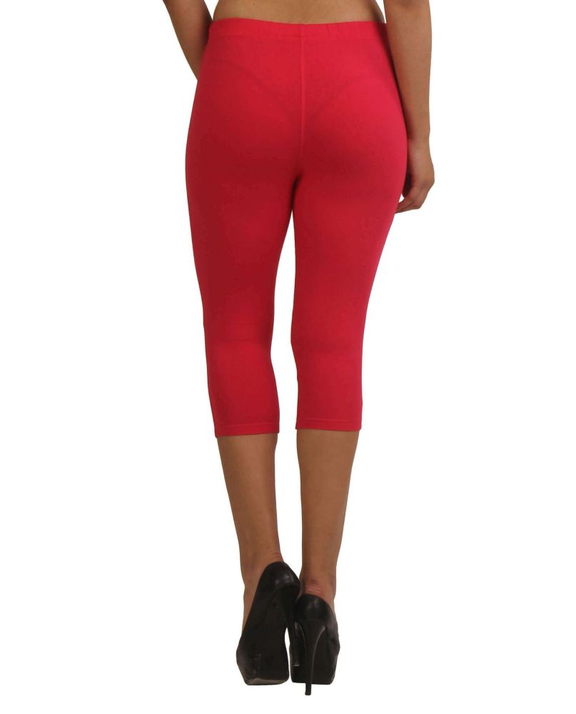 Picture of Frenchtrendz Cotton Spandex Fuchsia Leggings Capri