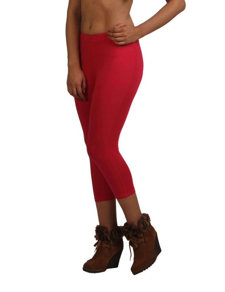 Picture of Frenchtrendz Cotton Spandex Swe Pink Leggings Capri
