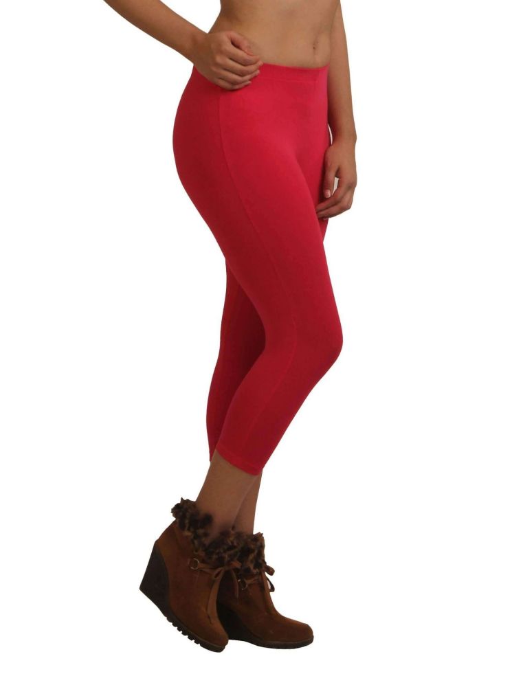 Picture of Frenchtrendz Cotton Spandex Swe Pink Leggings Capri