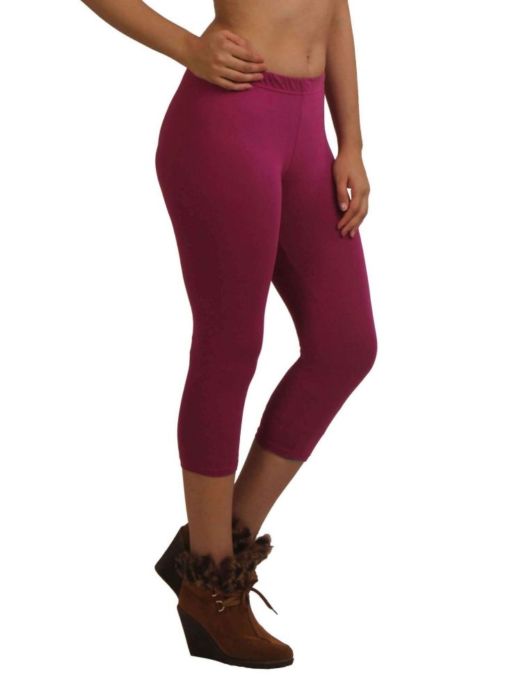 Picture of Frenchtrendz Cotton Spandex Violet Capri