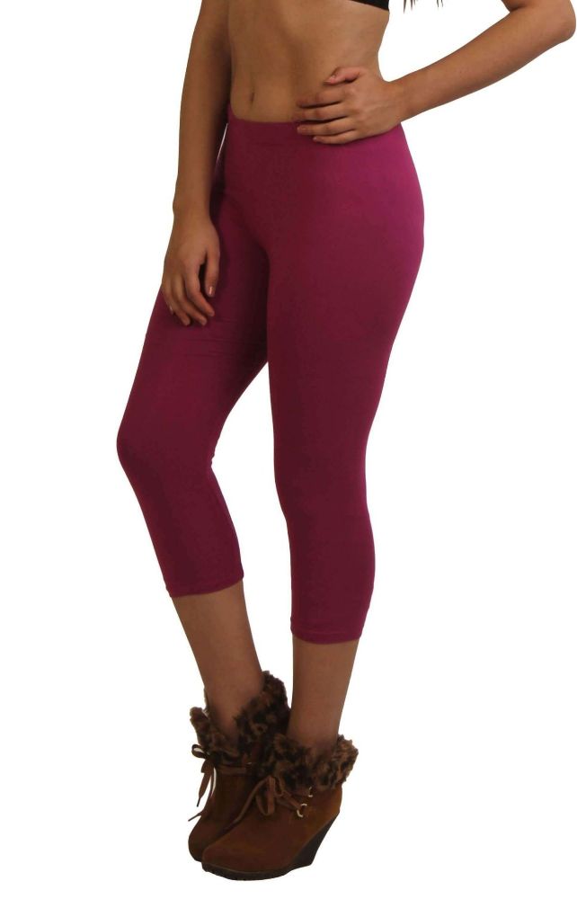 Picture of Frenchtrendz Cotton Spandex Violet Capri