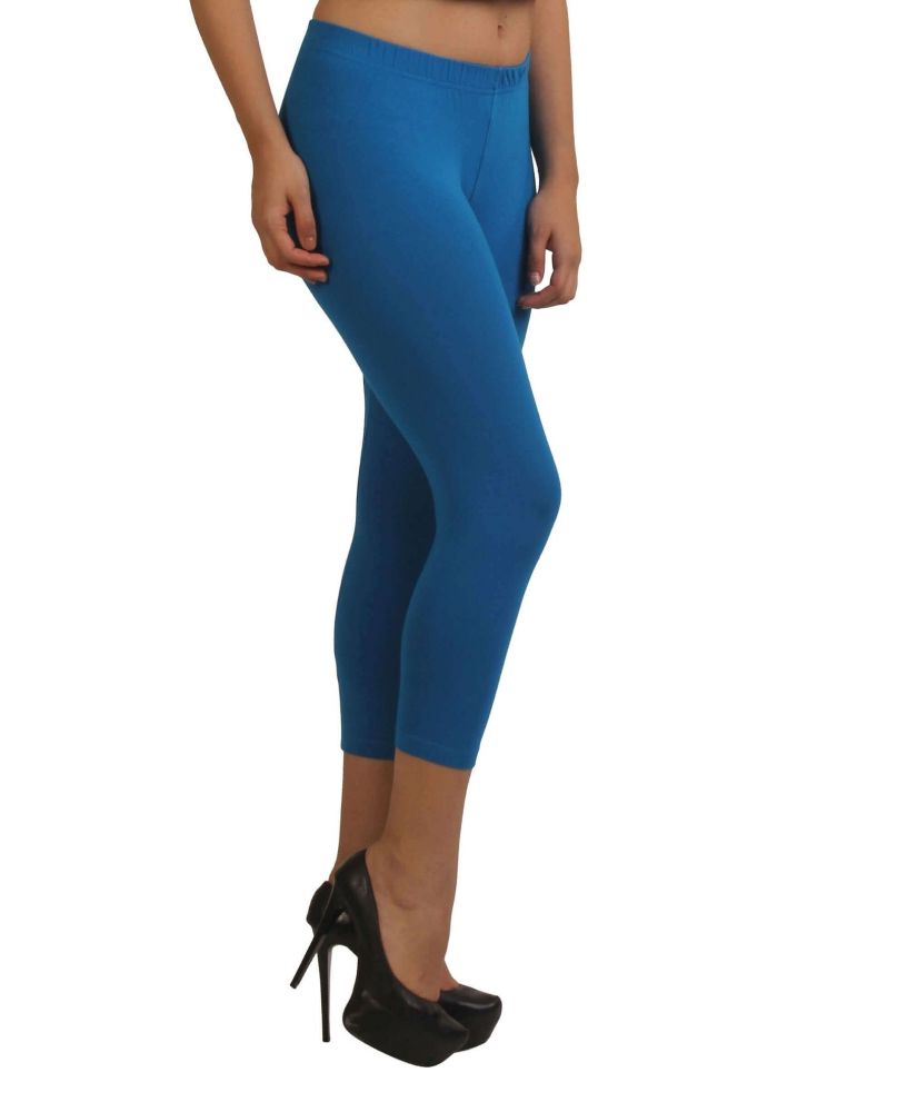Picture of Frenchtrendz Cotton Spandex Royal Blue Capri