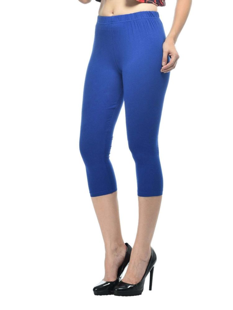 Picture of Frenchtrendz Cotton Spandex Ink Blue Leggings Capri