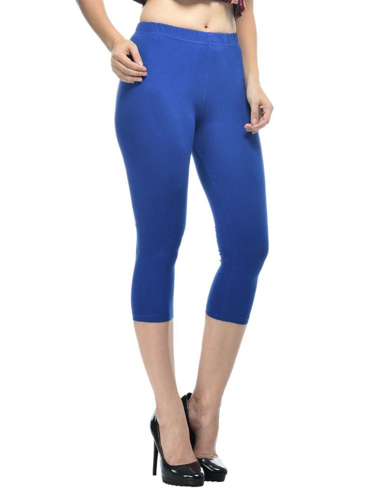 Picture of Frenchtrendz Cotton Spandex Ink Blue Leggings Capri