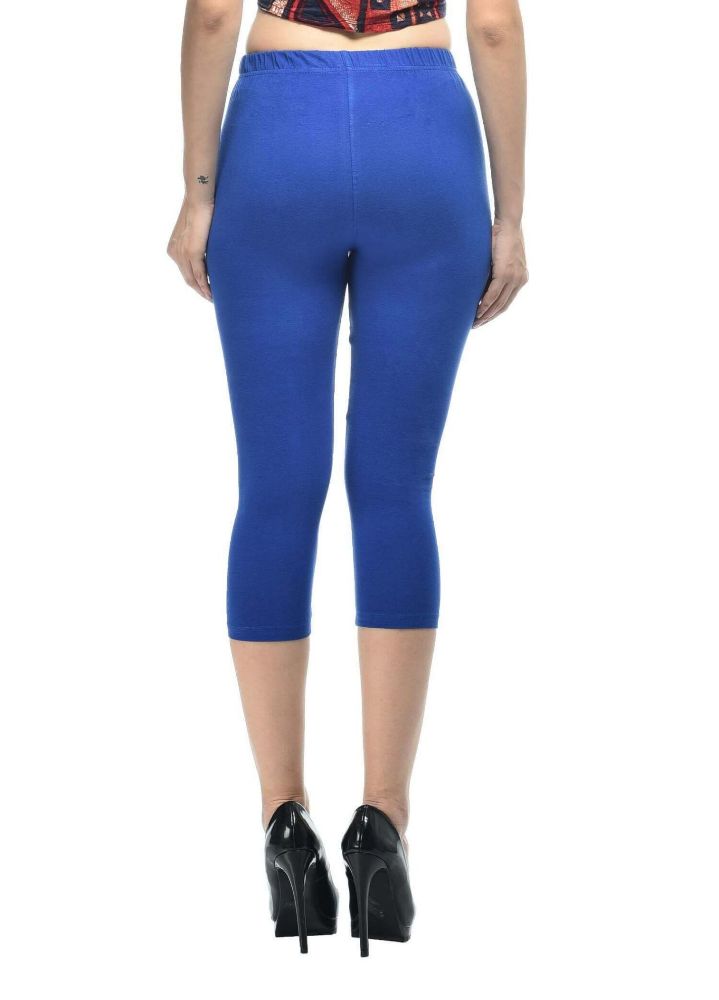 Picture of Frenchtrendz Cotton Spandex Ink Blue Leggings Capri