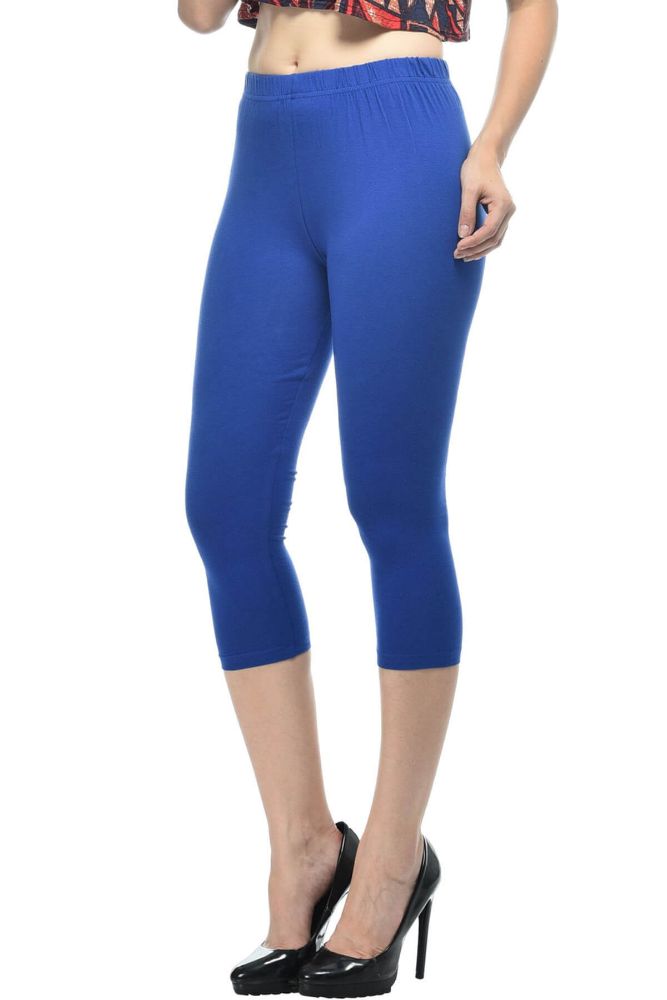 Picture of Frenchtrendz Modal Spandex Ink Blue Leggings Capris