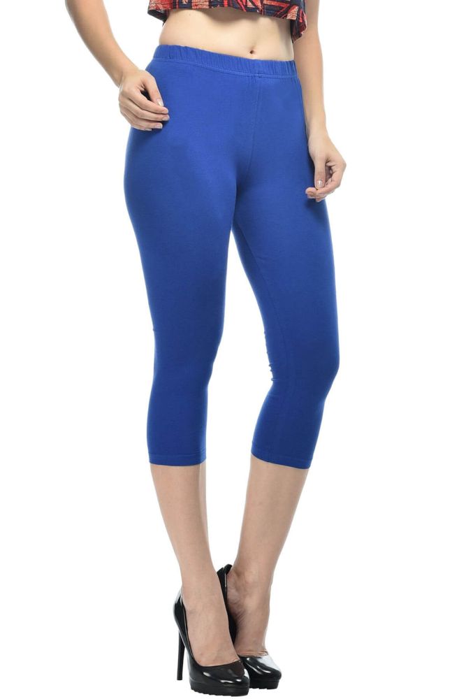 Picture of Frenchtrendz Modal Spandex Ink Blue Leggings Capris