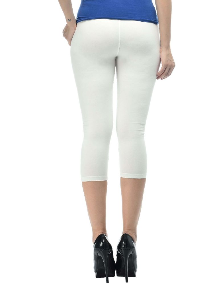 Picture of Frenchtrendz Viscose Spandex Ivory Leggings Capri