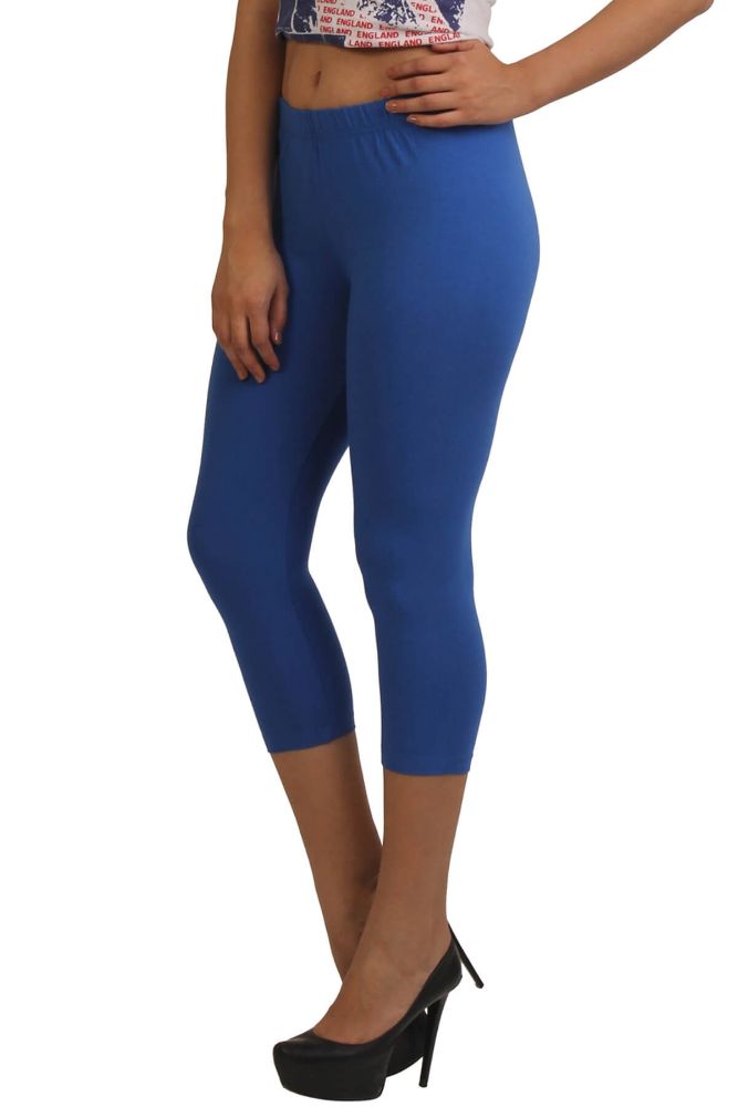 Picture of Frenchtrendz Viscose Spandex Ink Blue Leggings Capri