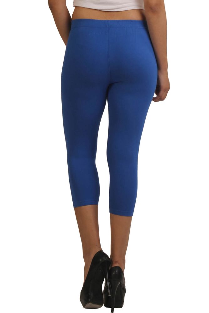Picture of Frenchtrendz Viscose Spandex Ink Blue Leggings Capri