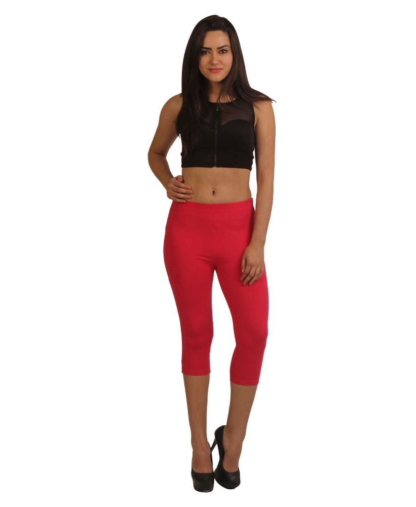 Picture of Frenchtrendz Cotton Spandex Fuchsia Leggings Capri